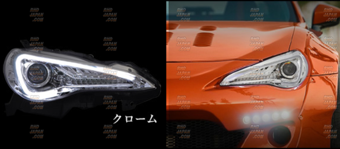 78 Works Full LED Headlight Set Version 3 Chrome Housing - ZC6 ZN6 Zenki HID